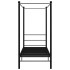 Estructura de cama con dosel metal negro 100x200