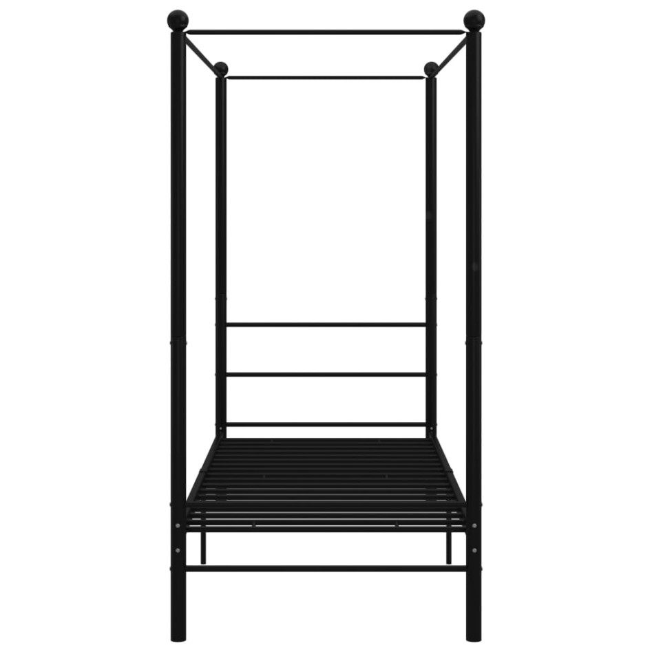 Estructura de cama con dosel metal negro 100x200