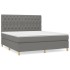 Cama box spring con colchón tela gris oscuro 160x200