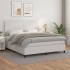 Cama box spring con colchón cuero sintético blanco 160x200