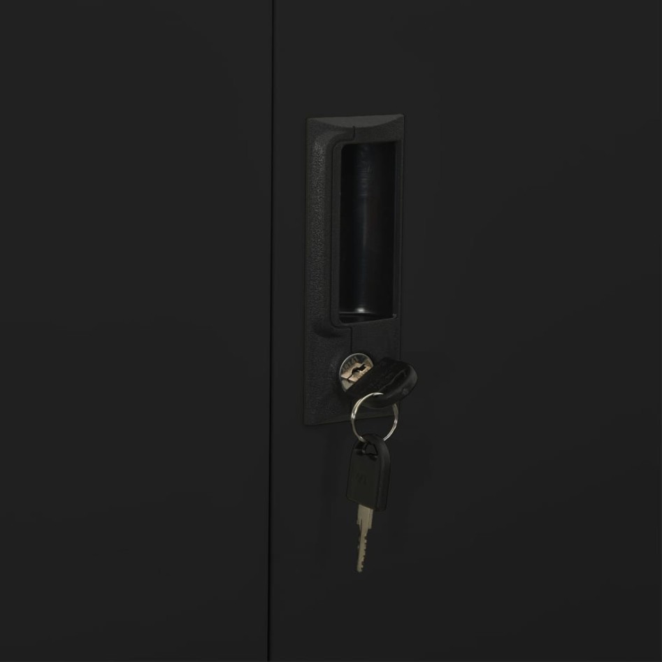 Armario de oficina de acero negro 90x40x180