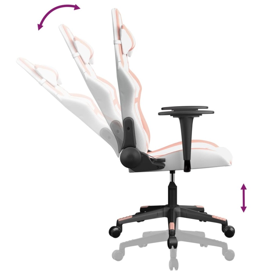 Silla gaming cuero sintético blanco y
