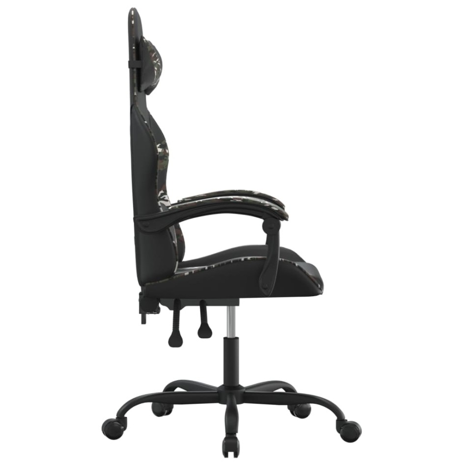 Silla gaming cuero sintético negro y