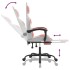 Silla gaming con reposapiés cuero sintético blanco y
