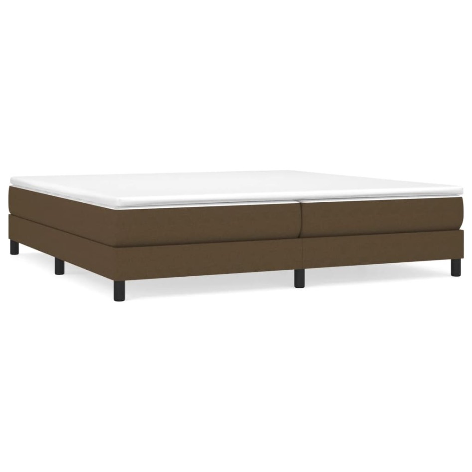 Cama box spring con colchón tela marrón oscuro 200x200