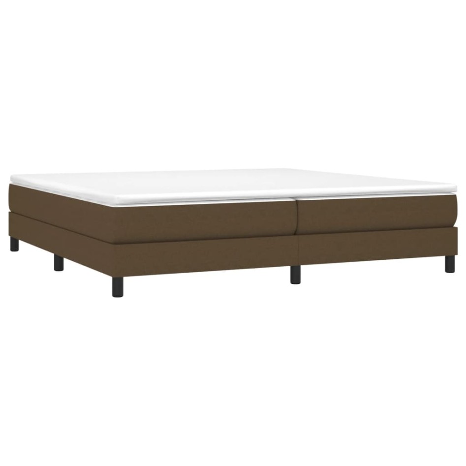 Cama box spring con colchón tela marrón oscuro 200x200