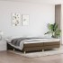 Cama box spring con colchón tela marrón oscuro 200x200