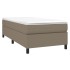 Cama box spring con colchón tela gris taupe 90x190