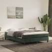 Cama box spring con colchón terciopelo verde oscuro 140x190 cm