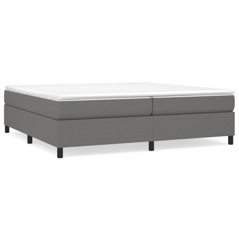 Cama box spring con colchón tela gris oscuro 200x200