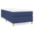 Cama box spring con colchón tela azul 90x190