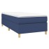 Cama box spring con colchón tela azul 90x190