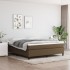 Cama box spring con colchón tela marrón oscuro 160x200