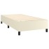 Cama box spring con colchón cuero sintético crema 100x200