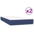 Cama box spring con colchón tela azul 200x200