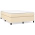 Cama box spring con colchón tela color crema 140x190