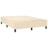 Cama box spring con colchón tela color crema 140x190