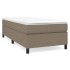 Cama box spring con colchón tela gris taupe 100x200