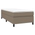Cama box spring con colchón tela gris taupe 100x200