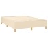 Cama box spring con colchón tela color crema 140x190