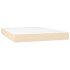 Cama box spring con colchón tela color crema 140x190