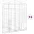 Cestas de gaviones 2 uds forma de arco hierro 200x30x220/240