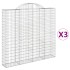 Cestas de gaviones 3 uds forma de arco hierro 200x30x180/200