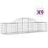 Cestas de gaviones 9 uds forma de arco hierro 200x50x40/60