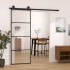 Puerta corredera con set herrajes vidrio ESG aluminio 76x205