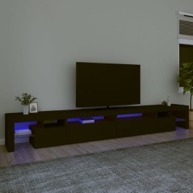 Mueble de TV con luces LED negro 290x36,5x40