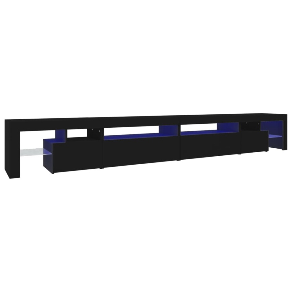 Mueble de TV con luces LED negro 290x36,5x40