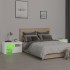 Mesitas de noche con luces LED 2 uds blancas