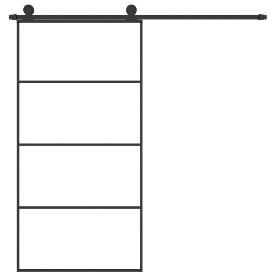 Puerta corredera set herrajes vidrio ESG aluminio 102,5x205