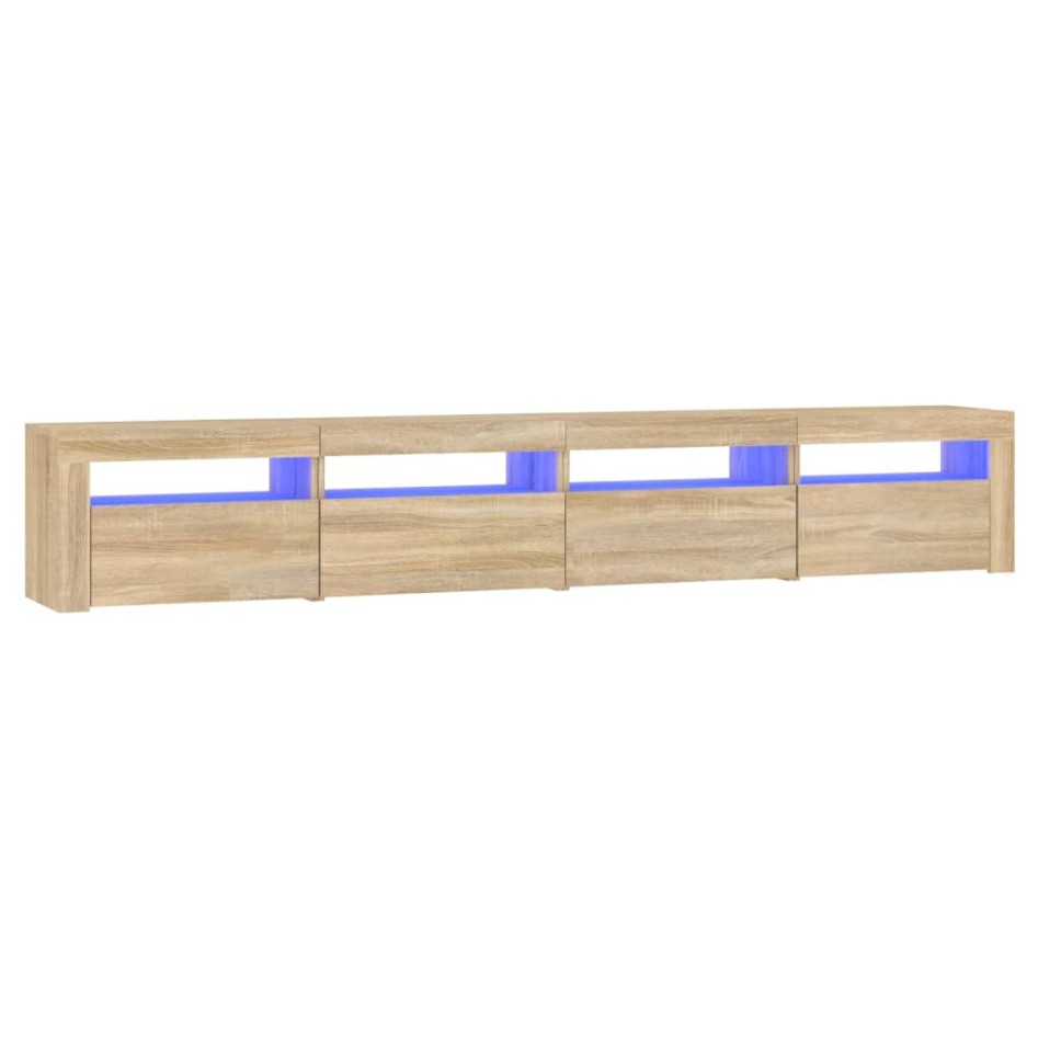 Mueble de TV con luces LED roble Sonoma 240x35x40