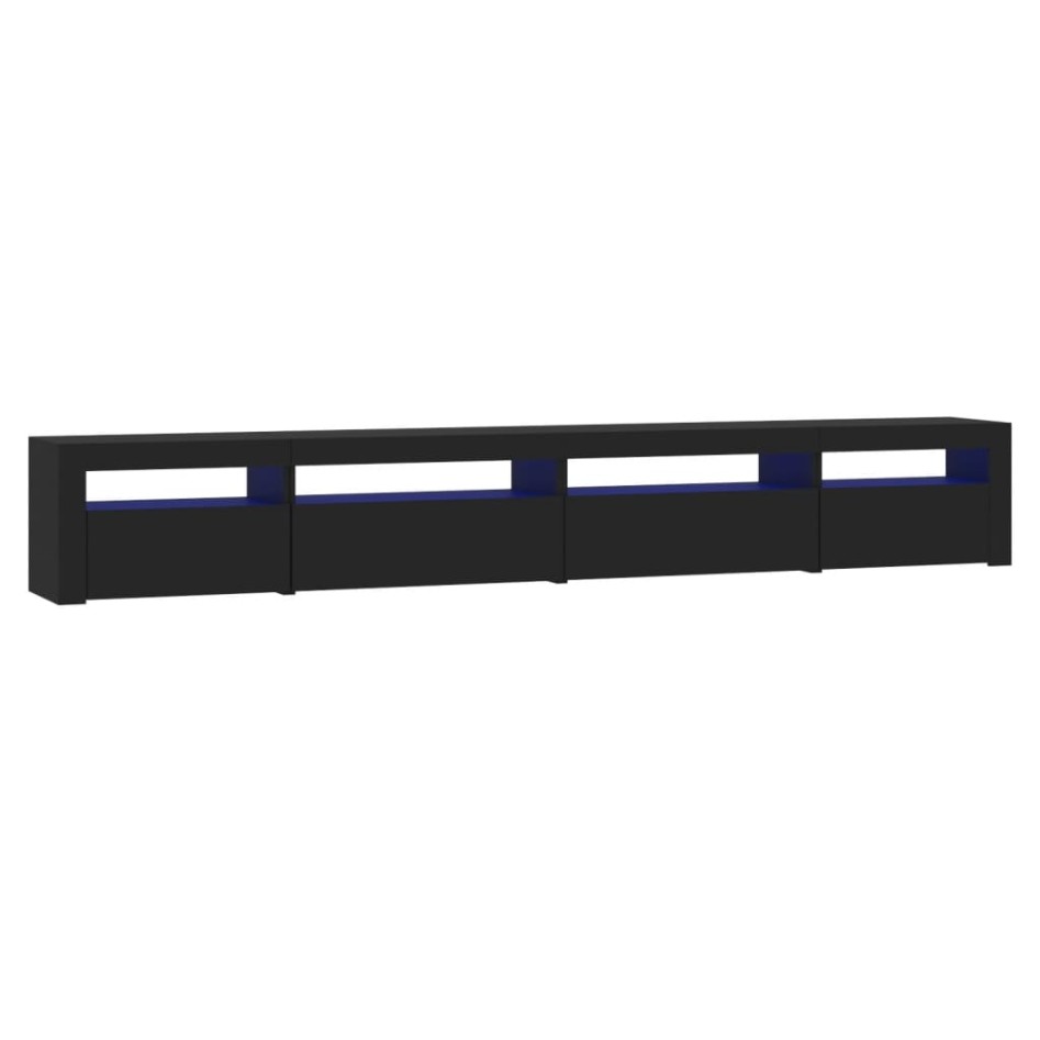 Mueble de TV con luces LED Negro 270x35x40