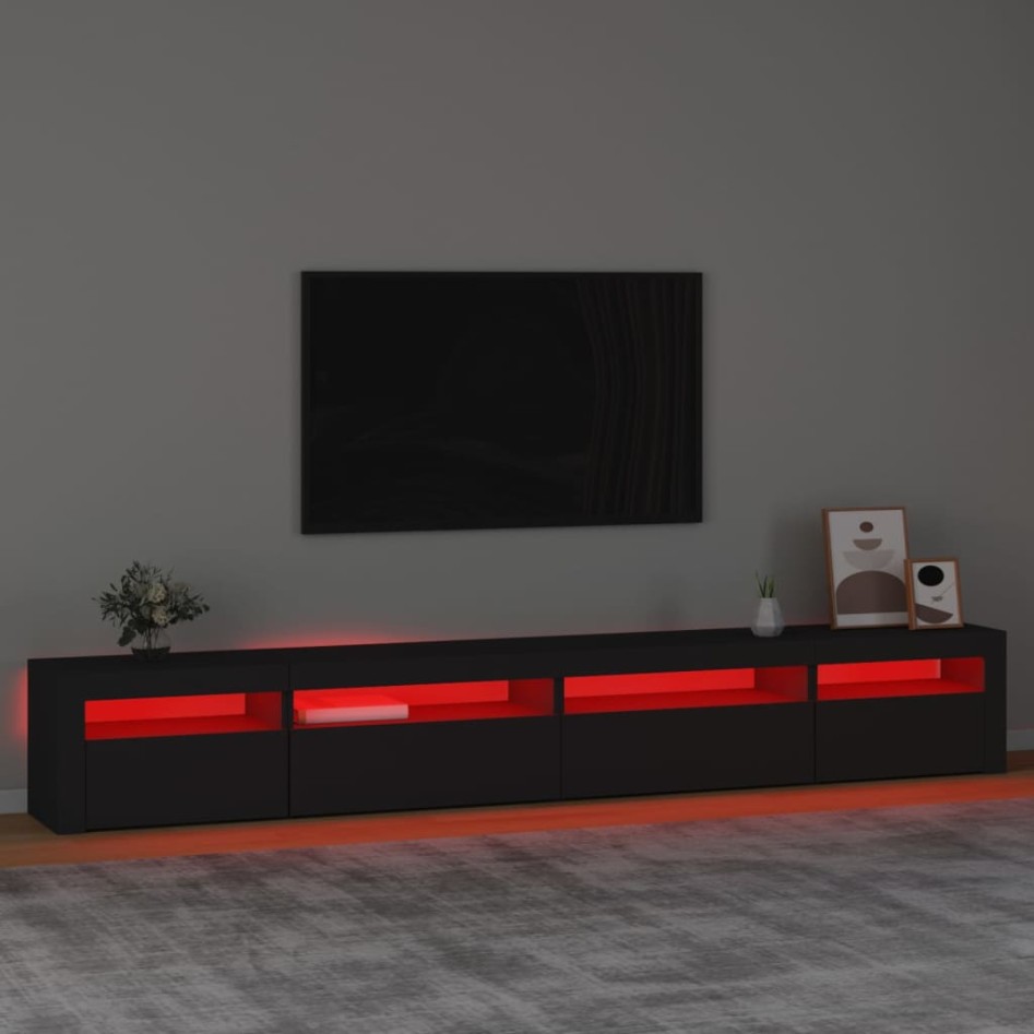 Mueble de TV con luces LED Negro 270x35x40