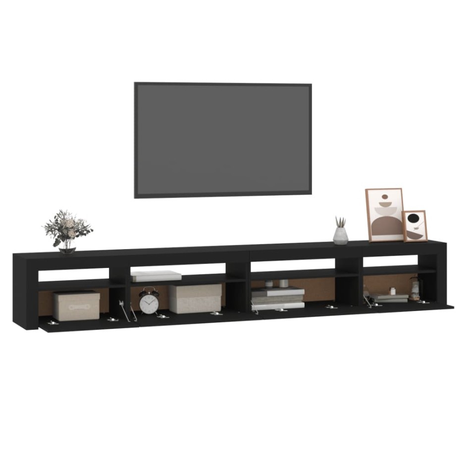 Mueble de TV con luces LED Negro 270x35x40