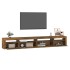 Mueble de TV con luces LED roble ahumado 270x35x40