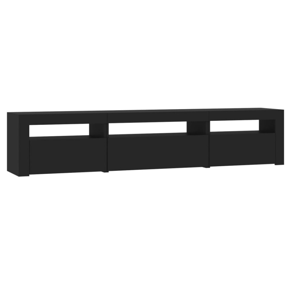 Mueble de TV con luces LED negro 195x35x40
