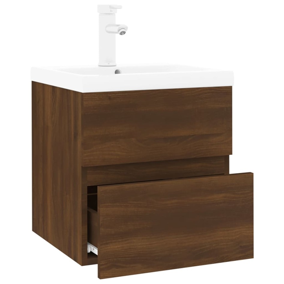 Mueble de baño con lavabo madera contrachapada marrón
