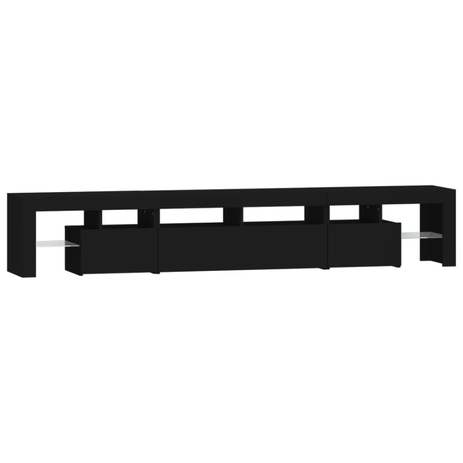 Mueble de TV con luces LED Negro 230x36,5x40