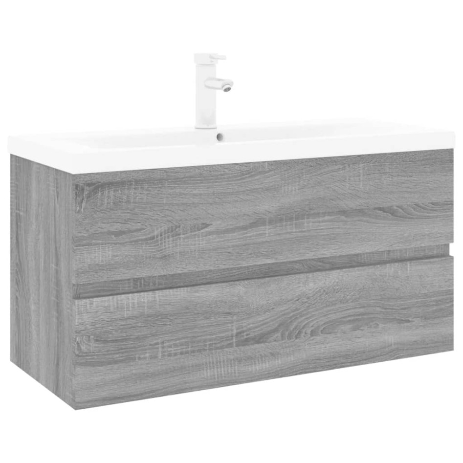 Mueble de baño con lavabo madera contrachapada gris