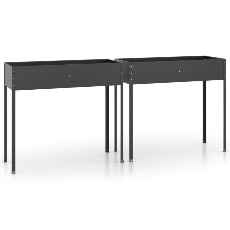 Jardineras 2 unidades acero galvanizado gris