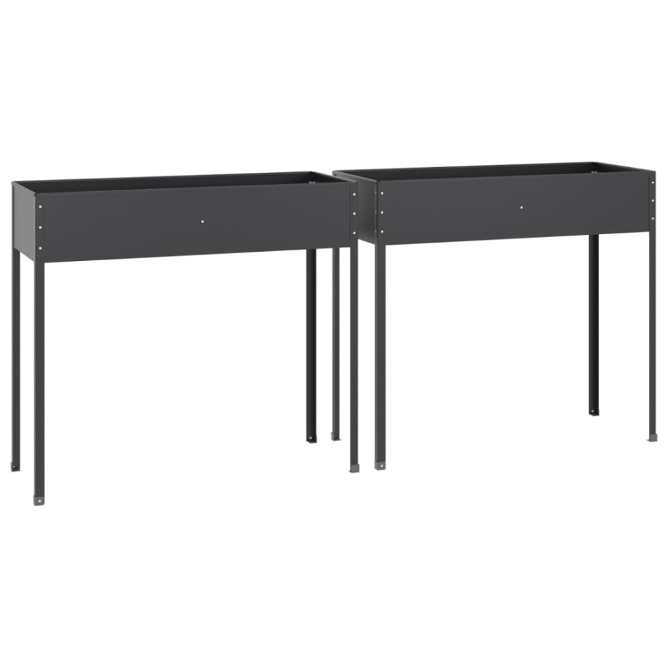 Jardineras 2 unidades acero galvanizado gris