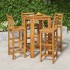 Mesa y taburetes altos de jardín 5 pzas madera maciza