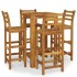 Mesa y taburetes altos de jardín 5 pzas madera maciza