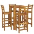 Mesa y taburetes altos de jardín 5 pzas madera maciza
