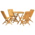 Juego de comedor para jardín 5 piezas madera maciza de