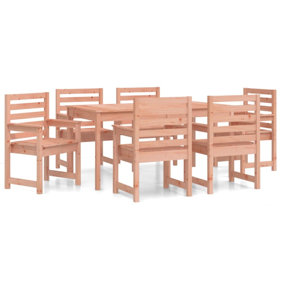 Juego de comedor para jardín 7 pzas madera maciza abeto