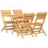Juego de comedor para jardín 5 piezas madera maciza de